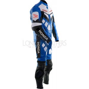 Honda VFR BLUE Motorcylce Leather Race Suit